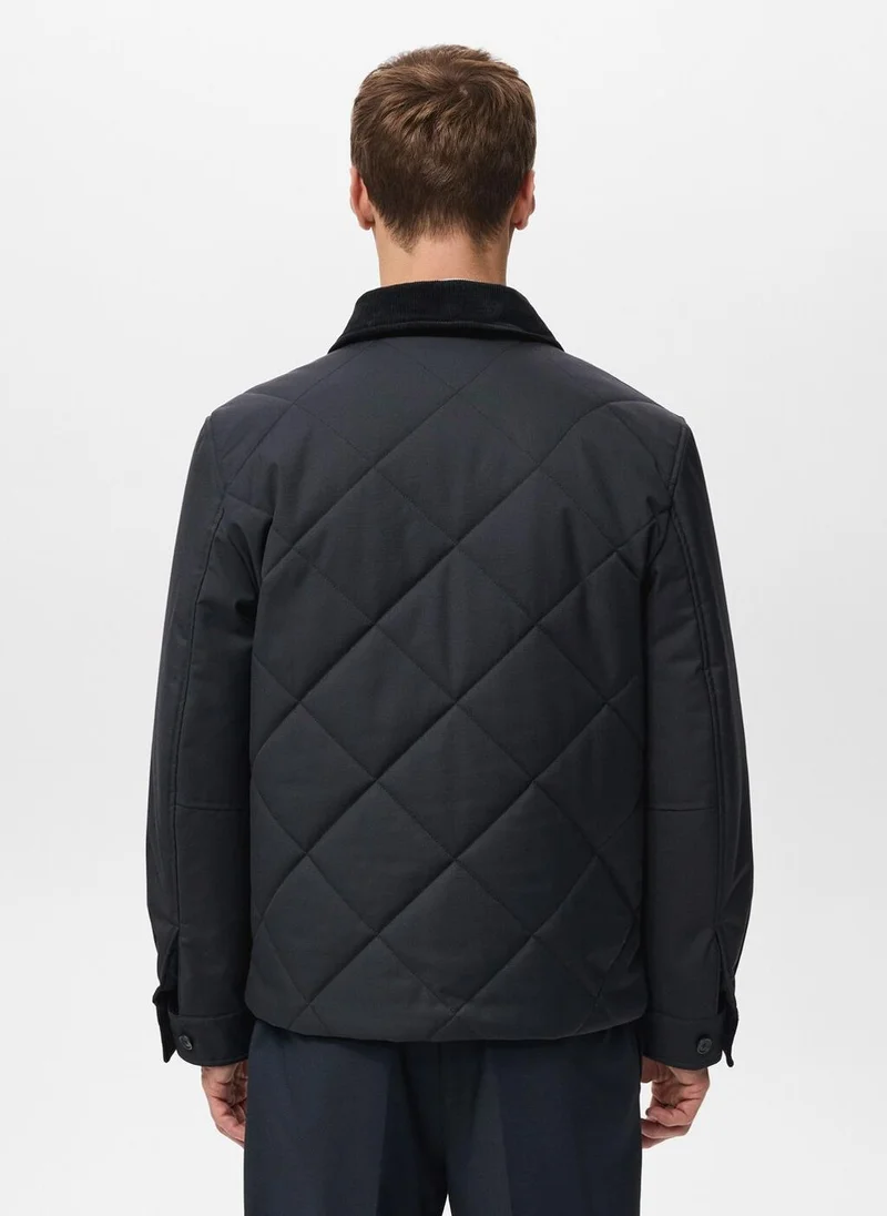 Mango Man  Quilted water repellent jacket for Men | Best Price UAE